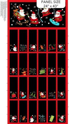 a christmas scene with santa clauss and reindeers on black background, surrounded by red squares