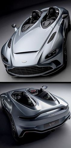 an image of a silver sports car in two different views and the same side by side