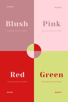 four different colors are shown with the same font and numbers on each color scheme, including pink