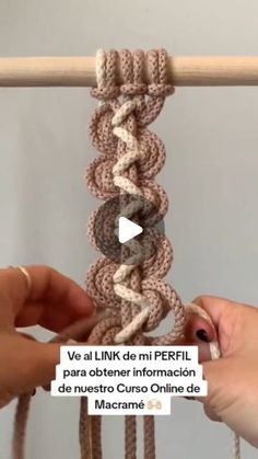 the video shows how to make a macrame with two hands and one hand