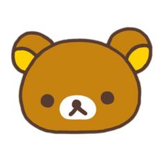 a brown teddy bear with yellow ears and nose on it's head, sitting in front of a white background