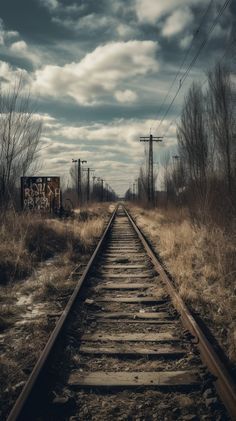 an old train track in the middle of nowhere