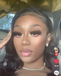 Makeup Looks To Go With White Dress, Prom Dramatic Makeup, Silver Makeup Looks For Black Women Prom, Prom Make Up Looks Black Women, Full Glam Makeup Looks Black Women Prom, Make Up Prom Ideas, Makeup Looks With Diamonds Black Women, Prom Make Up For Black Women, Makeup Looks Prom Red