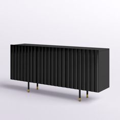 the sideboard is made out of black corrugated