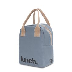 'Lunch' Blue Stylish Lunch Bags, Lunch Boxes For Women, Organic Labels, Bento Box Kids, Kids Lunch Bags, Sustainable Bag, Sac Lunch, Cats For Sale, Sustainable Shopping