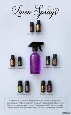 Lavender Essential Oil Uses, Lavender Room Spray, Room Spray Recipe, Homemade Essential Oil, Doterra Essential Oils Recipes, Doterra Oils