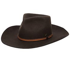 Top off your ensemble with a dapper touch thanks to this refined fedora crafted from wool felt and accented with a faux leather band. From San Diego Hat Co. Winter Leather Felt Hat For Western-themed Events, Elegant Ranch Fur Felt Fedora, Elegant Fur Felt Fedora For Ranch, Elegant Ranch Style Fur Felt Fedora, Elegant Brown Flat Bill Hat, Classic Brown Fedora For Western-themed Events, Classic Brown Fedora For Western Style, Classic Brown Western Fedora, Elegant Wool Fedora For Rodeo