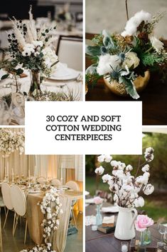 wedding centerpieces with white flowers and greenery