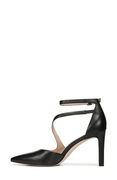 A pointed toe and slender straps complement the sleek leather silhouette of an eye-catching pump. Style Name:27 Edit Abilyn Ankle Strap Pump (Women). Style Number: 5807902. Size 12 Heels, Ankle Strap Pumps, Women Style, Women's Pumps, Women's Shoes, Ankle Strap, Kitten Heels, Adjustable Straps, Leather Upper