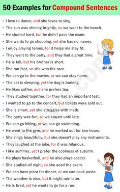 an english worksheet for compound sentences