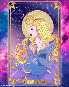 the queen of hearts tarot card with stars in the background