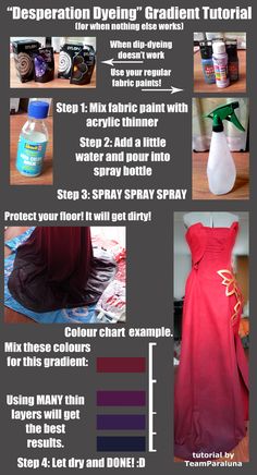 the instructions for how to dye your dress