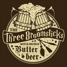 the three brooms brewery logo with two beer mugs on top of each other