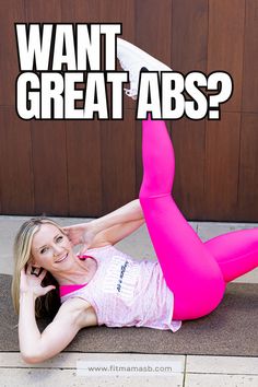 a woman laying on the ground with her legs crossed and texting, want great abs?