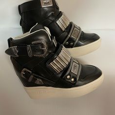 All Brand New, With All Of The Original Boxes. The Wedge Is Around 2 Inches. Cute Girly Sneakers, Heeled Sneakers, Sneaker Wedges, Wedge Heel Sneakers, Goth Shoes, Punk Shoes, High Heel Sneakers, Dc Shoes