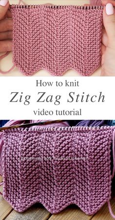 the knitting pattern is showing how to knit zig zag stitchs in this video