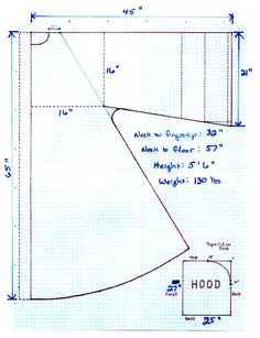 a blueprint drawing of a dress pattern with measurements for the waist and shoulder area