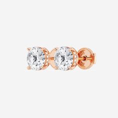 2 1/2 ctw Round Lab Grown Diamond Hidden Halo Stud Earrings 14K Rose Gold FG, VS2+ Luxury Rose Gold Earrings With Prong Setting, Luxury Rose Gold Diamond Earrings With Halo Design, Luxury Rose Gold Round Cut Earrings, Classic 14k Rose Gold Round Earrings, Classic Rose Gold Diamond Earrings With Halo Design, Classic Rose Gold Round Cut Diamond Earrings, Earring Chain, Gold Chain Earrings, Feel Empowered