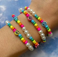 Colorful Beaded Stretch Bracelet, Casual Multicolor Hypoallergenic Beaded Bracelets, Casual Multicolor Stretch Bracelet For Festival, Adjustable Multicolor Novelty Stretch Bracelet, Adjustable Colorful Casual Stretch Bracelet, Colorful Adjustable Casual Stretch Bracelet, Casual Colorful Adjustable Stretch Bracelet, Multicolor Flexible Stretch Bracelet For Friendship, Flexible Multicolor Stretch Bracelet For Friendship