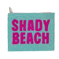 Cute Shady Beach beaded purse great for keeping your small accessories safe. Featuring a custom design by Saints Headbands, our beach bag pouch has canvas lining and backing with zipper closure.  Our custom zipper pouches are a perfect unique gift/ personalized gifts for weekend getaways, girls trip gifts, best friend gifts, bridesmaid gifts, and make great party favors for a bachelorette weekend.   Also makes the perfect travel make up bag.   Choose a design that complements your style. A fashi Rectangular Beaded Beach Bag, Beach Zipper Pouch, Trendy Beach Pouch For Summer, Trendy Summer Beach Pouch, Summer Vacation Zipper Pouch, Rectangular Zipper Pouch For The Beach, Rectangular Beach Pouch For Summer, Rectangular Summer Beach Pouch, Summer Gift Zipper Pouch