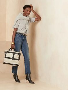 High-Rise Boot Cropped Jean | Banana Republic High Waisted Jeans Outfit Fall, High Waisted Wide Leg Jeans Outfit, Cropped Flare Jeans Outfit, High Rise Jeans Outfit, Cropped Jeans Outfit, High Waisted Jeans Outfit, Flare Jeans Outfit, Wide Leg Jeans Outfit, Beautiful Wardrobe