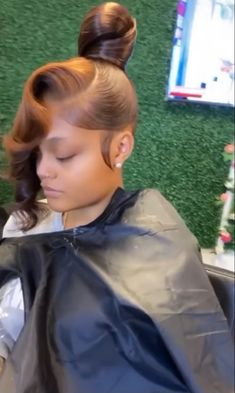 Casual Hairstyles For Black Women, Formal Up Hairstyles Up Dos, Side Ponytails Black Women, Flat Wrap Hairstyles For Black Women, Mother Day Hairstyles Black, Crochet Braid Styles Ponytail, Updos For Black Women Up Dos, Updo Ponytails For Black Women, Short Pronto Quick Weave