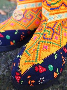 Unleash your bohemian soul with these totally unique handmade vegan tribal women's boots. These boots are made from beautiful upcycled vintage Hmong tribal embroidered textiles. The Hmong tribe are an ethnic hill tribe group which lived near me in the mountains in the north of Thailand. They have a cotton insole and lining. They have a side zip and a rubber sole. They are perfect for every occasion especially parties and festivals. Please note you will not receive the exact same boots as shown i Embroidered Textiles, Orange Boots, Boots Boho, Hippie Boots, Bohemian Soul, Boho Boots, Vegan Boots, Boots Womens, Upcycled Vintage