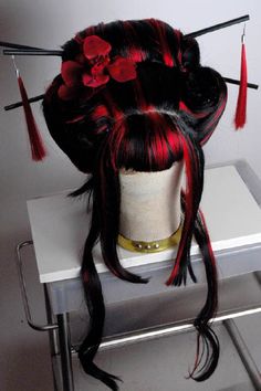 Geisha Hairstyles, Geisha Cosplay, Geisha Hair, Drag Wigs, Hair Reference, Anime Hair, Indoor Garden Ideas, Artistic Hair