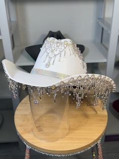 Western Cowgirl Hat, Bachelorette Party Cowgirl Hats, Western Theme Outfit Woman, Bedazzled Cowboy Hat, Cute Cowgirl Hat, Rhinestone Cowgirl Hat, Space Costume, Cowboy Hat Design, Rhinestone Hat