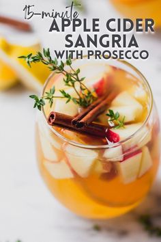 Nothing says fall quite like Apple Cider Sangria. This flavorful, easy-to-make cocktail is perfect for a holiday party or get-together with friends because it's made by the pitcher and only takes about 15 minutes! Bursting with warm fall flavors and bubbly prosecco, it's the perfect autumn drink! Sangria With Prosecco, Apple Sangria Recipes, Thanksgiving Sangria, Apple Cider Sangria Recipe, Prosecco Drinks, Easy Sangria Recipes, Honeycrisp Apple, Apple Sangria