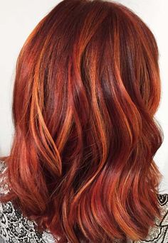 Balayage Hair Cooper, Red Hair With Colored Highlights, Copper And Red Highlights, Cooper Hair Color Highlights, Red With Copper Highlights, Copper And Red Hair, Red Hair With Copper Highlights, Red Hair With Caramel Highlights, Cherry Coke Red Hair Color