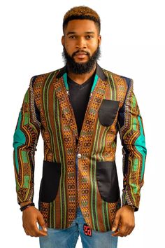 African Fashion Men, African Print Blazer, African Print Jacket, Ankara Jackets, African Men Fashion, Printed Blazer