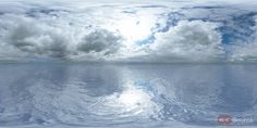 an image of the ocean with clouds in the sky and water on the bottom half