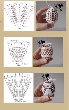 instructions to crochet an ornament for christmas ornaments