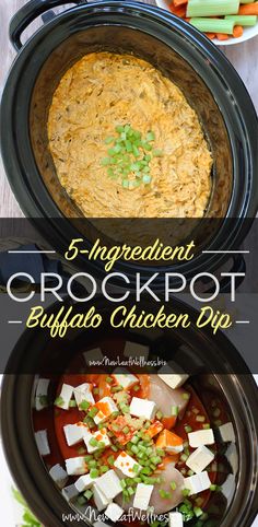 the crockpot buffalo chicken dip is an easy and delicious appetizer