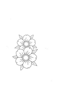 a black and white drawing of flowers