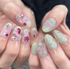 Get Nails Done, Jelly Nail, Hippie Nails, Nail Makeup, Nails Pretty, Really Cute Nails, Aesthetic Nails, Acrylic Nails Designs, Cute Gel Nails