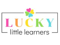 lucky little learners logo with the words lucky and hearts in rainbows on it