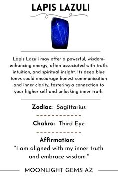 Lapis Lazuli may offer a powerful, wisdom-enhancing energy, often associated with truth, intuition, and spiritual insight. Its deep blue tones could encourage honest communication and inner clarity, fostering a connection to your higher self and unlocking inner truth. Lapis Lazuli Meaning, Honest Communication, Natural Philosophy, Lapis Lazuli Crystal, Your Higher Self, Lapis Lazuli Stone, Higher Self, Earth Science, Blue Tones