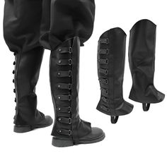 PRICES MAY VARY. 【Package Includes】: 1 * Mid-century high leg gauntlet. It is suitable for men. 【Material】: It is made of high quality PU leather, durable, comfortable and lightweight. The clasp is made of high quality alloy that is corrosion resistant and has a punk cool look. Our boot covers are well made and durable. 【Size Adjustable】: There are two holes to adjust the size at will until it fits your calf and fits most adults. Provide the best protection for your calves. 4. 【Vintage Design】: Medieval Pirate, Leg Armor, Medieval Boots, Pirate Boots, Punk Looks, Boot Covers, A Punk, Reference Poses, Role Play