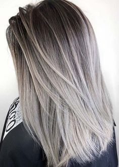 Hair Color Silver, Brown Ombre Hair Color, Grey Hair Color Silver, Baylage Hair, Which Hair Colour, Brunette Ombre, Purple Ombre Hair, Silver Blonde Hair, Brown Ombre Hair