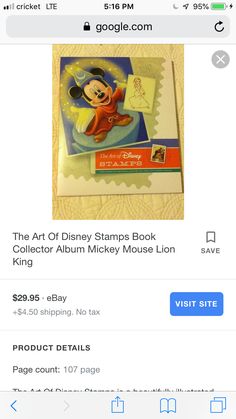 the disney stamps book is on sale