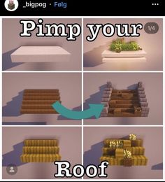 there are four different pictures with the words pimp your roof on it and below them