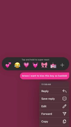 the text message is displayed in pink and black, with two hearts on it's side