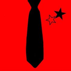 a black tie and three stars on a red background