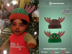 /sims4-accessories/title/christmas-hat-infant Sims 4 Infant Christmas Cc, Sims 4 Infant, Sims 4 Seasons, Cc Hats, Alpha Cc, Sims 4 Children, Pumpkin Hat, Sims Four