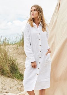 Linen shirt dress April Loose Linen Shirt, Linen Shirt Dress, Linen Midi Dress, Long Trousers, Elegant Dresses For Women, Ancient Wisdom, Trouser Suits, Shirtdress, Linen Dresses