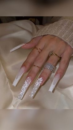 Acrylics Aesthetic, Designer Nails, Winter Nails Acrylic, Long Acrylic Nails Coffin, Acrylic Nails Coffin Pink, Christmas Nails Acrylic, Long Square Acrylic Nails