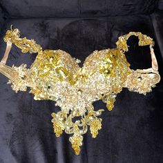 This Custom Bra Was Purchased For My 20th Birthday In 2016. The Bra Was Worn Once On This Night Only, I Have Never Put It Back On Since This Time. I Had An All Black Lingerie Party So I Absolutely Had To Be The Center Of Attention And You Will Be Too. The Custom Gold Bra Top Was Purchased From A Designer Out Of New York By The Name Of Richard Silverio, And It Was Originally Paired With A Simple Matching Gold Underwear. I Would Recommend This Top For Miami Carnival, Trinidad Carnival Or Any West Indian Festivities. Any Themed Parties As Well. Guaranteed To Steal The Show For Sure. Beautiful Piece, I Got A Lot Of Compliments When I Wore It. Can Fit A Small, Xs And Possibly A Medium Depending O Carnival Trinidad, My 20th Birthday, Miami Carnival, Custom Bras, Gold Bra, Trinidad Carnival, Lingerie Party, 20th Birthday, Black Lingerie