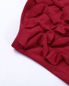 Details: Scarlet tube top with long eyelet ribbons designTop Length: CroppedSleeve Length: SleevelessMaterials:95% Polyester + 5% Spandex Party Bandeau Tank Top, Solid Bandeau Tank Top For Party, Solid Color Bandeau Tank Top For Party, Stretch Ruffled Bandeau Tube Top, Red Stretch Sleeveless Tube Top, Red Stretch Strapless Tube Top, Red Fitted Strapless Tank Top, Red S, Ribbon Design